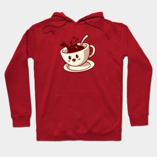 Cute Happy Coffee Cup Cartoon Hoodie